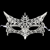 Nessiworld White Color Lace Cut Lace Embroidered Prom Party Mask No 7